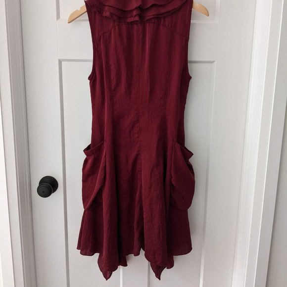 Romantic Deep Red Sleeveless Dress - Picture 2 of 3